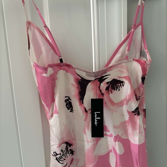 Lulus-Floral Pink Slipdress- size XS-Garden Sweatheart style-NWT-Retail $89 - Picture 9 of 11